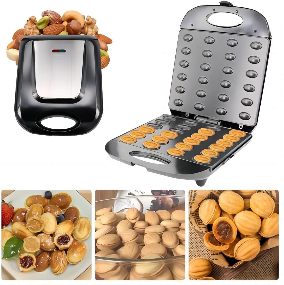 Mini Maker Waffle Maker 5“ Non-Stick Waffler Iron Stuffler Stuffed Wafflera Adjustable Browning Control, Heart, Azure