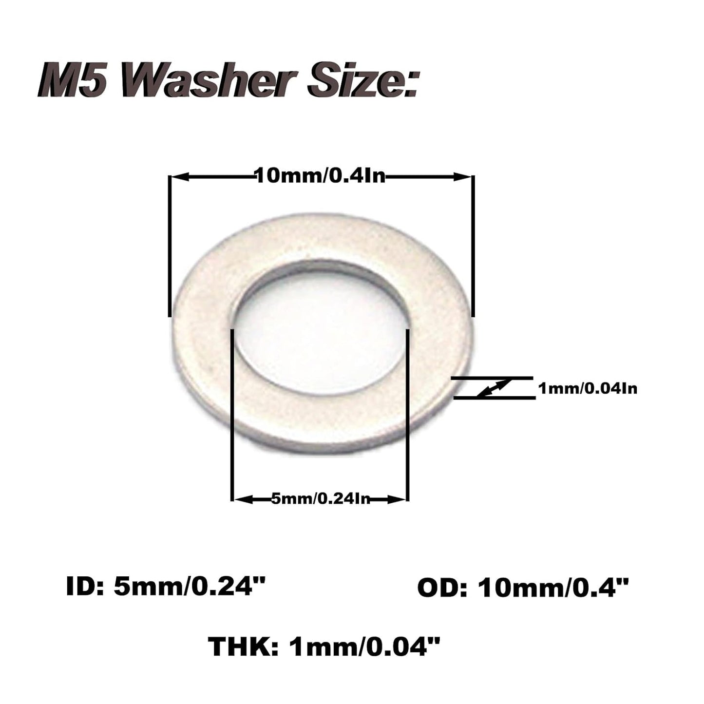Fajoeda M6 Flat Washers 120Pcs M6 304 Stainless Steel Flat Washer for Bolts Screws, M6 x 12 mm x 1.5 mm