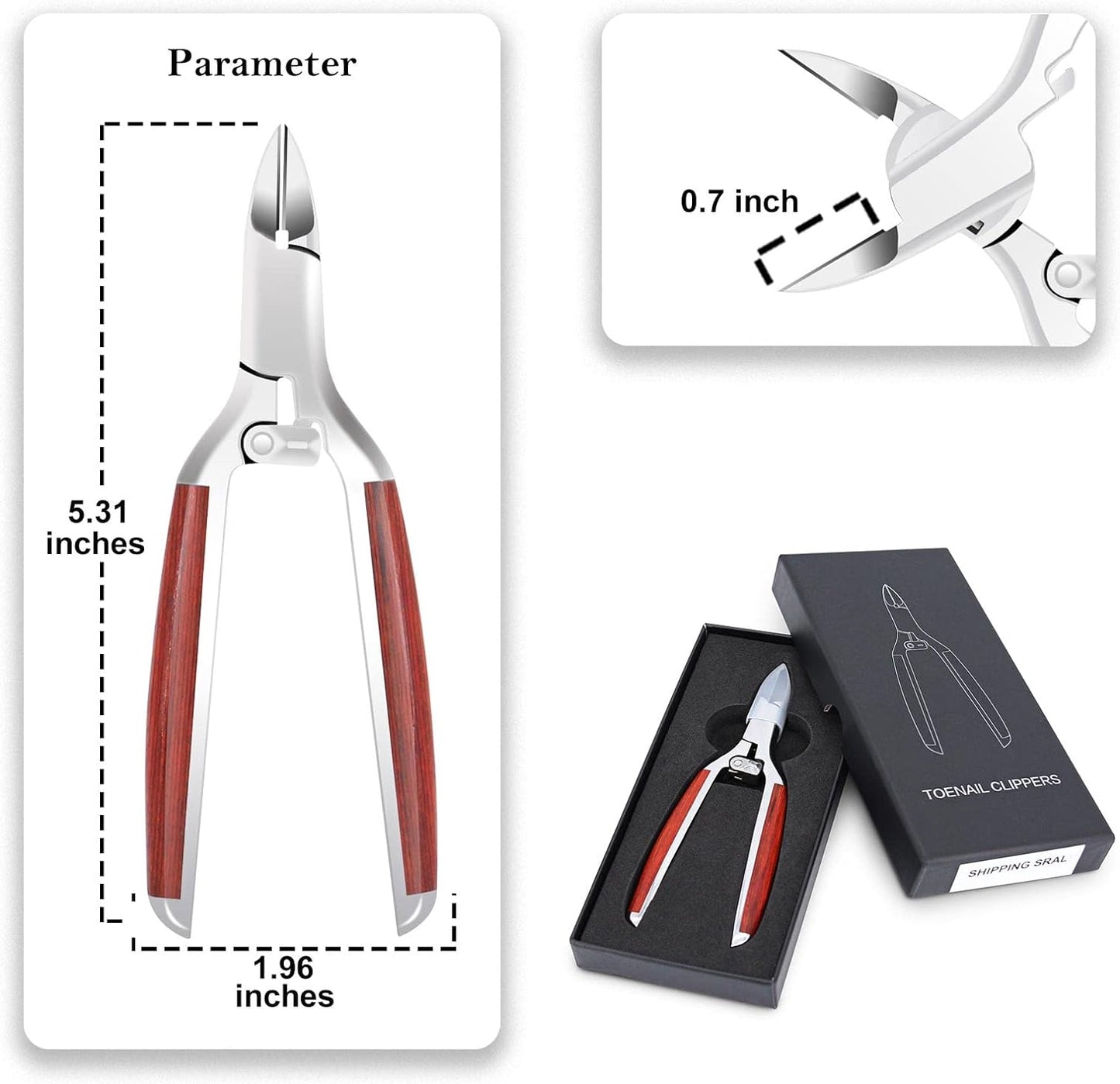 Podiatrist Toenail Clippers for Thick Nails, Moosec Pedicure Clippers Toenail Cutters, Professional Thick & Ingrown Toe Nail Clippers for Men, Women, Seniors