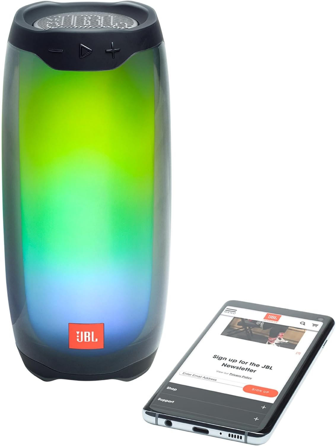 JBL Pulse 4 Portable Waterproof Wireless Bluetooth Speaker with 360 Sound, Light Show and up to 12 Hours of Battery Life - Black