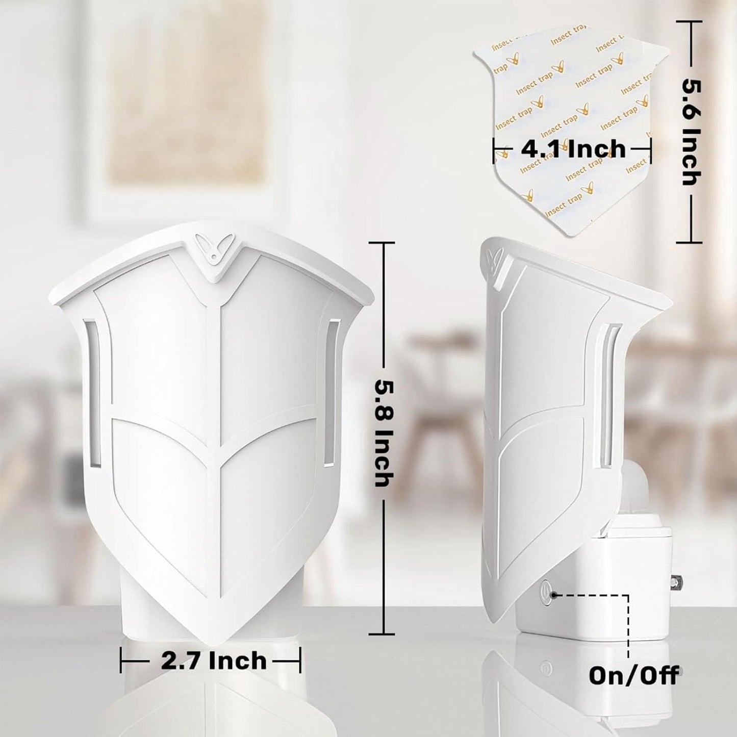 Flying Insect Trap, Fly Trap Captures Houseflies, Fruit Flies, and Gnats (White 2 Device + 8 Refills)