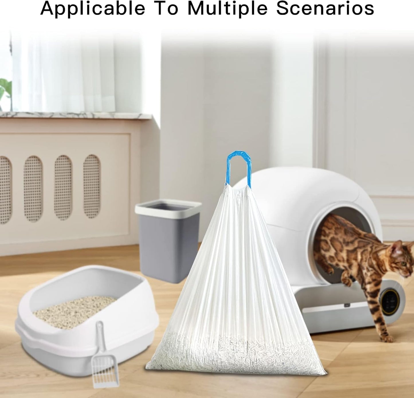 NAHARO Multi-Functional Automatic Cat Litter Box - Self-Cleaning Box Odorless with Real-Time Monitoring and Safety Alarm