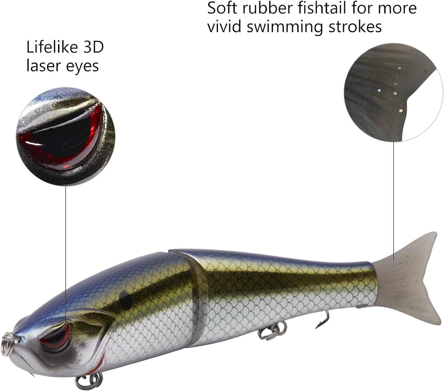 Bassdash SwimShad Glide Baits Jointed Swimbait Bass Pike Salmon Trout Muskie Fishing Lure