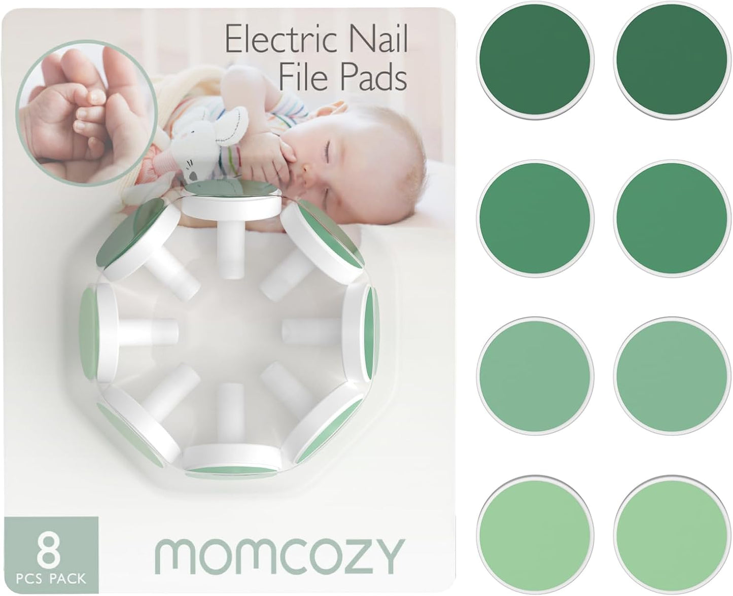 Momcozy Baby Nail Trimmer Replacement Pads, Electric Nail Trimmer Grinding Pads for Momcozy Electric Nail Trimmer Use Only, 8 Counts Replacement Pads, Pink