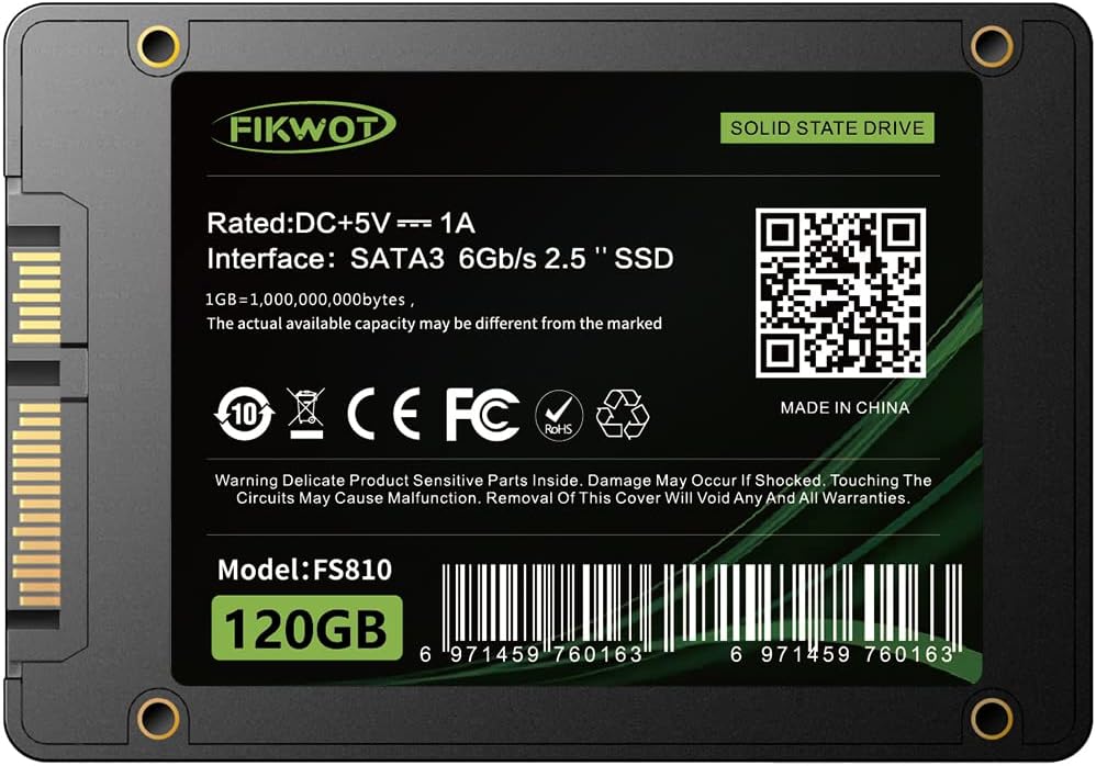 Fikwot FS810 2TB SSD, 2.5" SSD SATA III 6Gb/s, Solid State Drives, Up to 560MB/s, 3D NAND TLC, Internal SSD for Desktops and Laptops(Black)