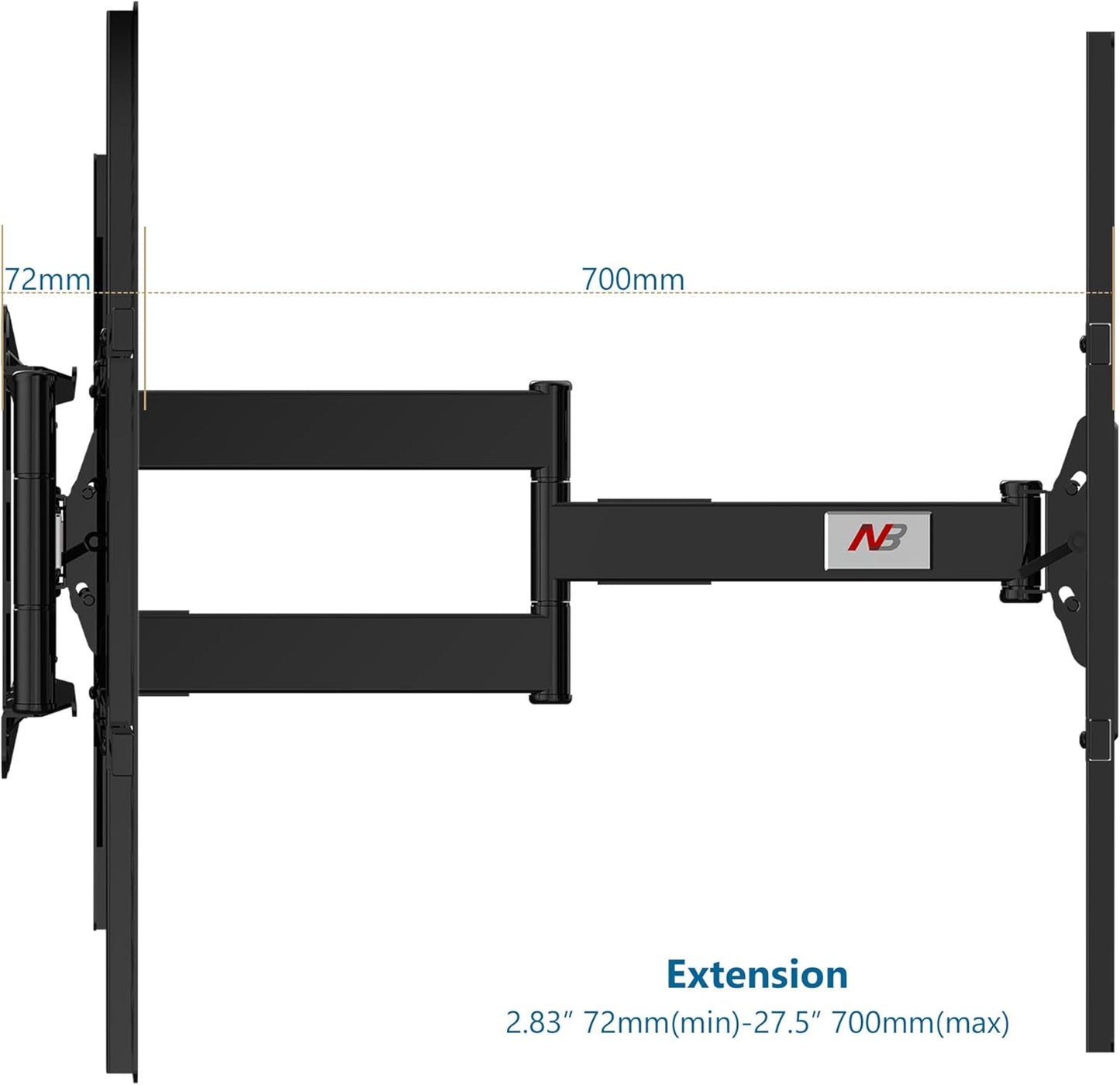 NB North Bayou Heavy Duty TV Wall Mount Double Arms Articulating Swivel TV Bracket for Most 75”-110 inch LED LCD OLED TVs VESA Compatible Hold up to 200 lbs Wall Bracket SP5