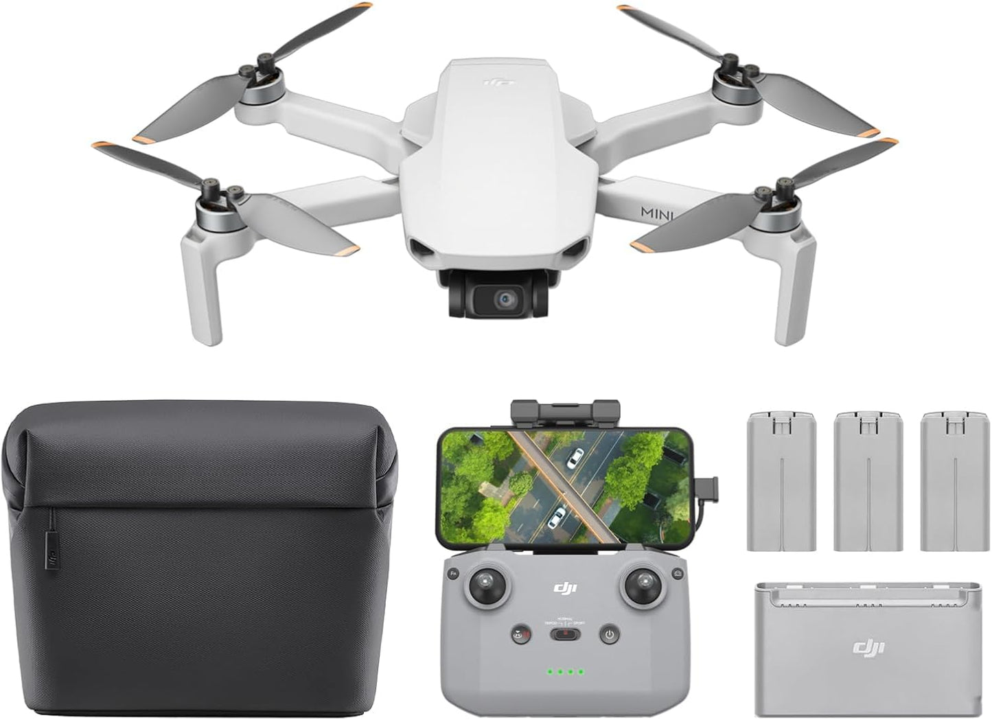 DJI Mini 4K Camera Drone Combo, Drone with 4K UHD Camera for Adults, Under 249 g, 3-Axis Gimbal Stabilization, 10km Video Transmission, Auto Return, 2 Batteries for 62-Min Max Flight Time, QuickShots