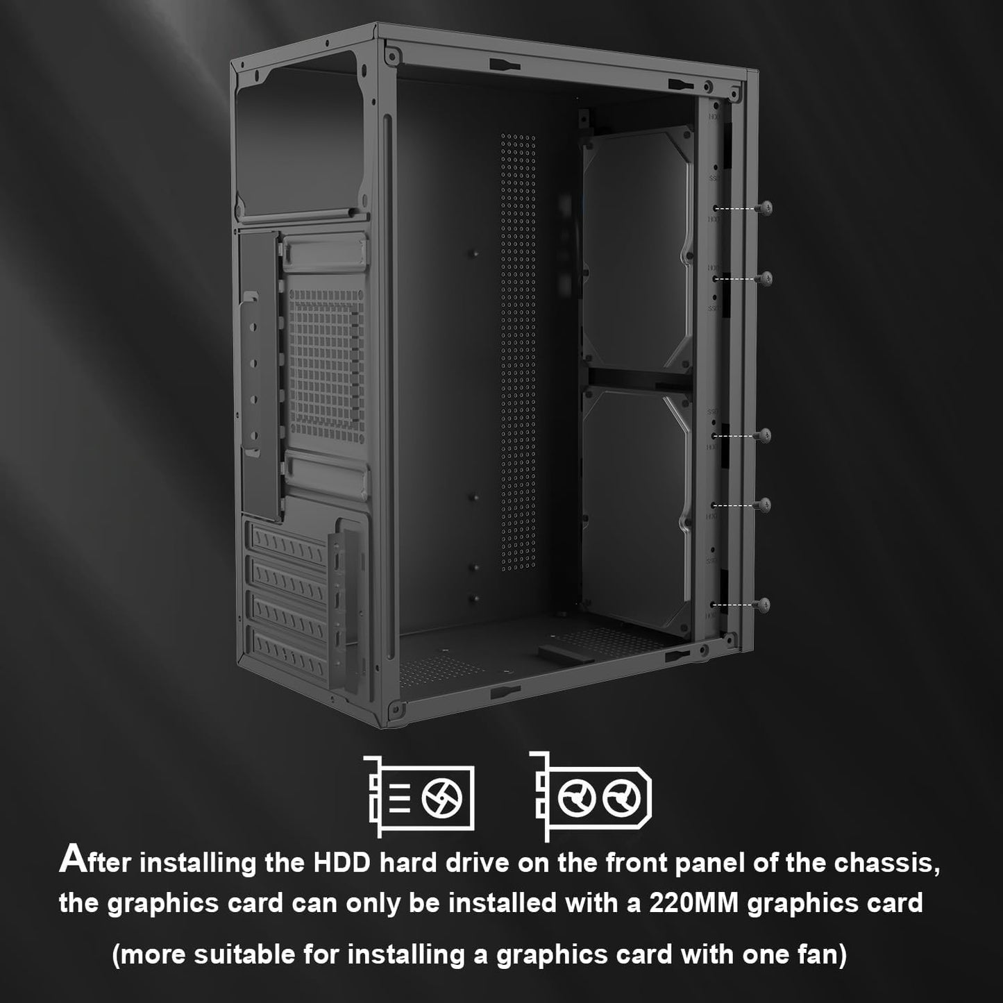 TGDGAMER T1 Micro ATX PC Case, Support MATX, Mini-ITX, Micro ATX case Slim, USB3.0x1, USB2.0X1, I/O Port, Black