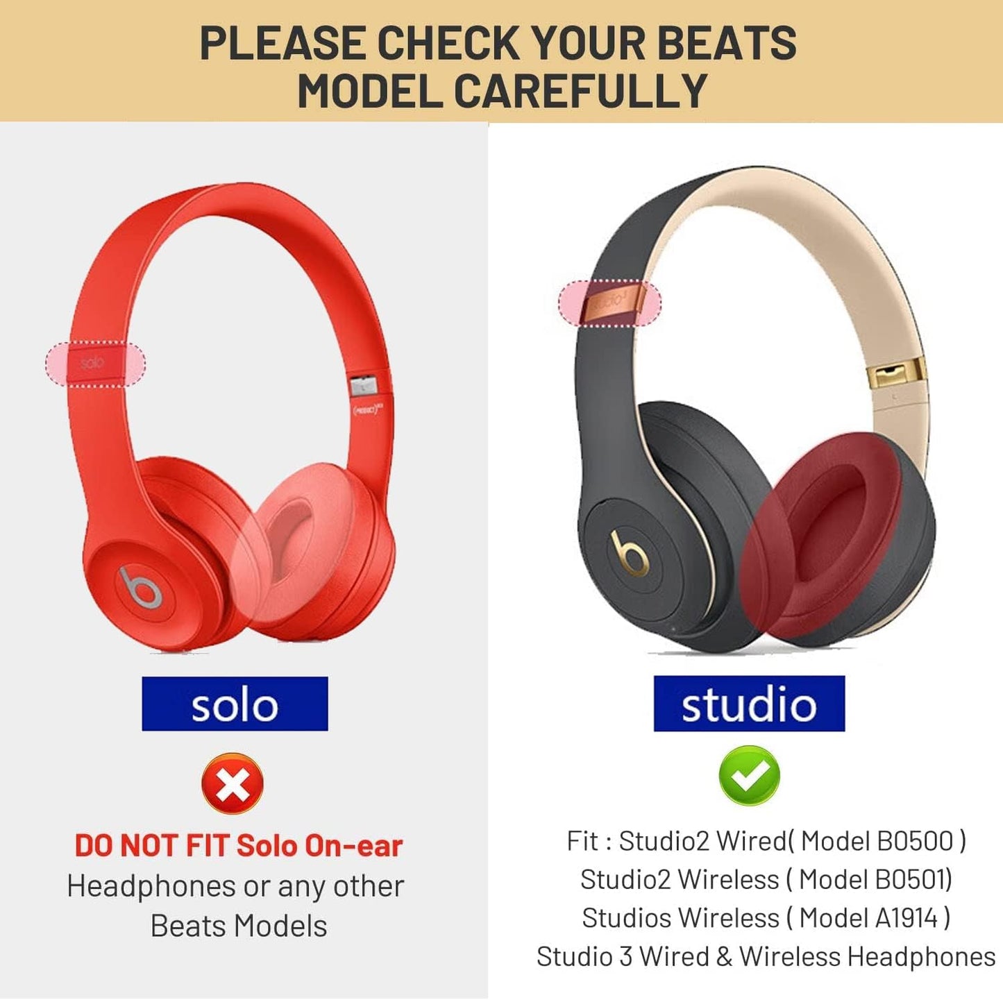 Studio 3 Ear Pads Cushions Replacement Earpads for Beats Studio 2 & Studio 3 Wired & Wireless Headphones,Ear Cushions Memory Foam Earpads with Soft Protein Leather Replacement Parts -White Floral