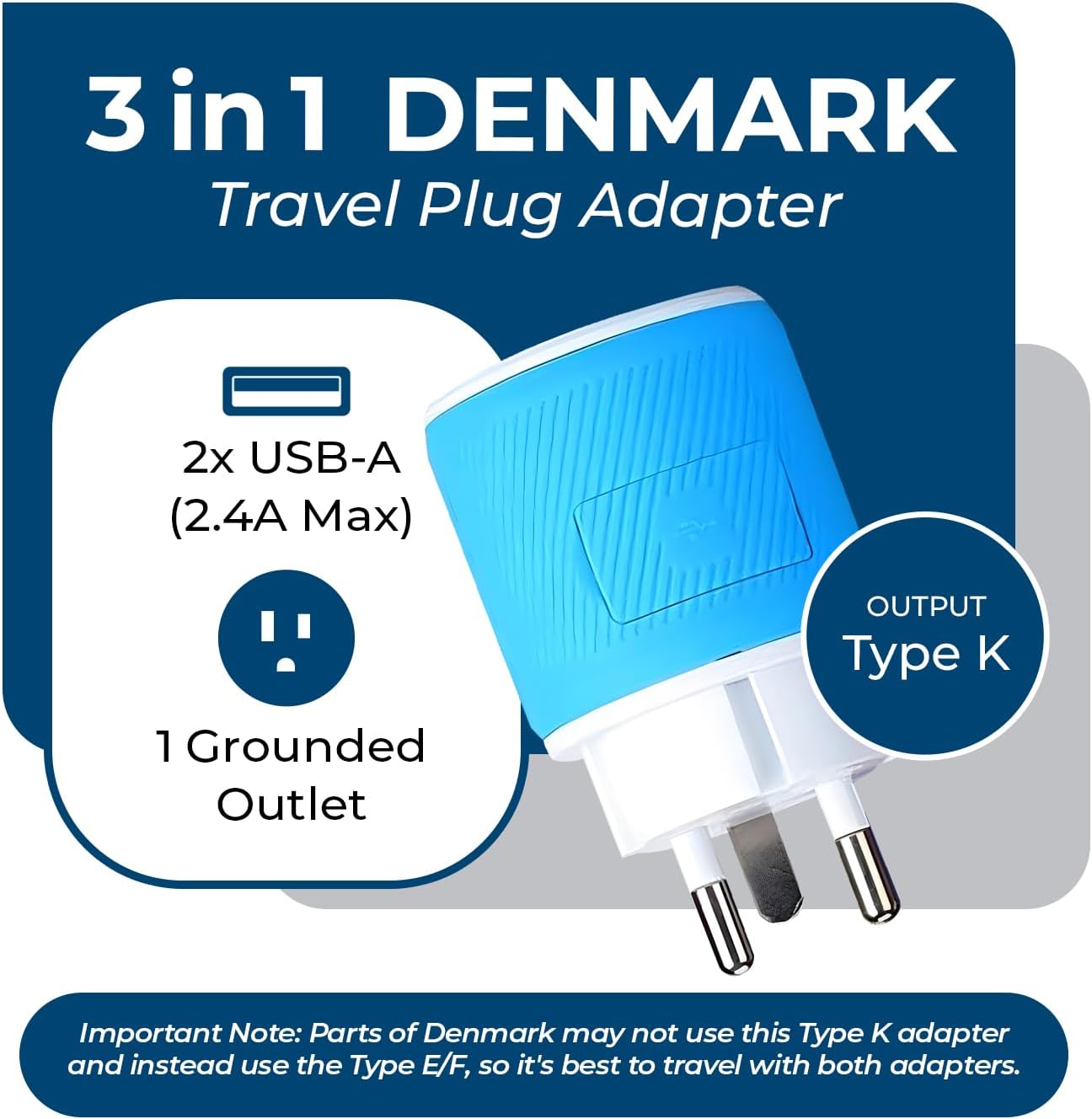 OREI South Africa, Botswana, Namibia Travel Plug Adapter with Dual USB - USA Input - Type M (U2U-10L), Will work with Cell Phones, Camera, Laptop, Tablets, iPad, iPhone