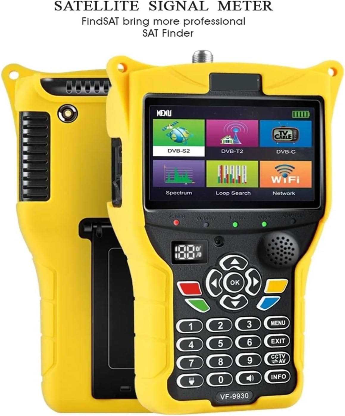 VF 9930 DVB-S2/T2 Satellite TV Finder Receptores De Tv HD Satellite Receptor Meter Signal Test 4.3 Inch LCD for Dish Network Directv(VF9930 No CCTV)