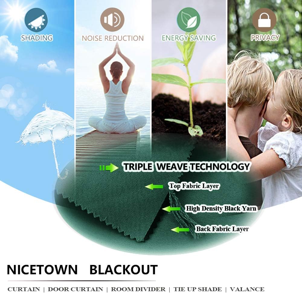 NICETOWN Blackout Curtains 2 Panels for Bedroom- Thermal Insulated Grommet Blackout Curtains 63 Inches Long for Living Room/Kitchen Rideaux occultants (2 Panels, W42 x L63 -Inch,Grey) - PuriLite