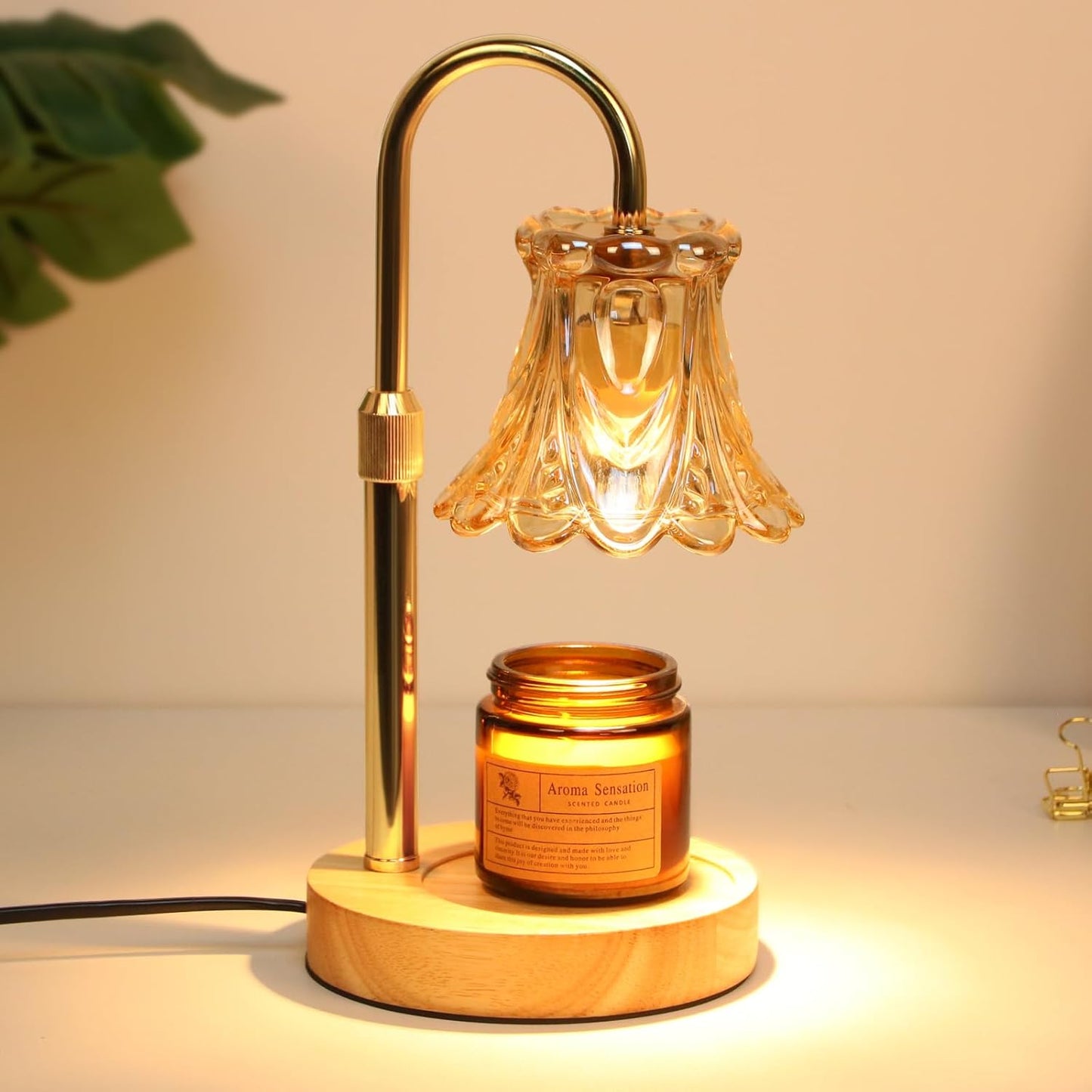 GEEZO Fragrance Candle Warmer Lamp,Electric Candle Warmer with Timer & Dimmer, Mom Christmas Birthday Gifts for Women, House Warming Gifts New Home Bedroom Decor