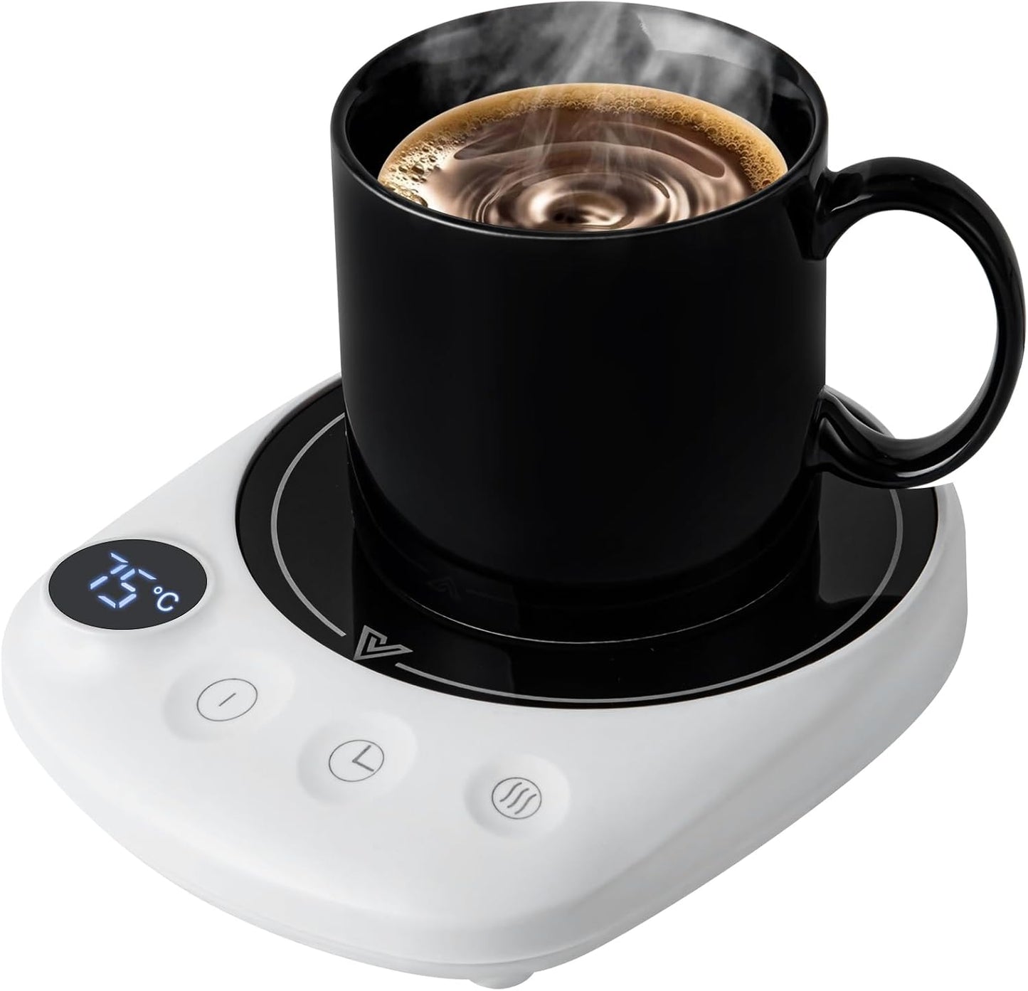 MYMULIKE Mug Warmer, Coffee Mug Warmer for Desk with 4 Temperature Settings (55℃/65℃/75℃/85℃), Coffee Warmer with Auto Shut Off, 1-12 Hour Timer, Desk Accessories for Office/Home