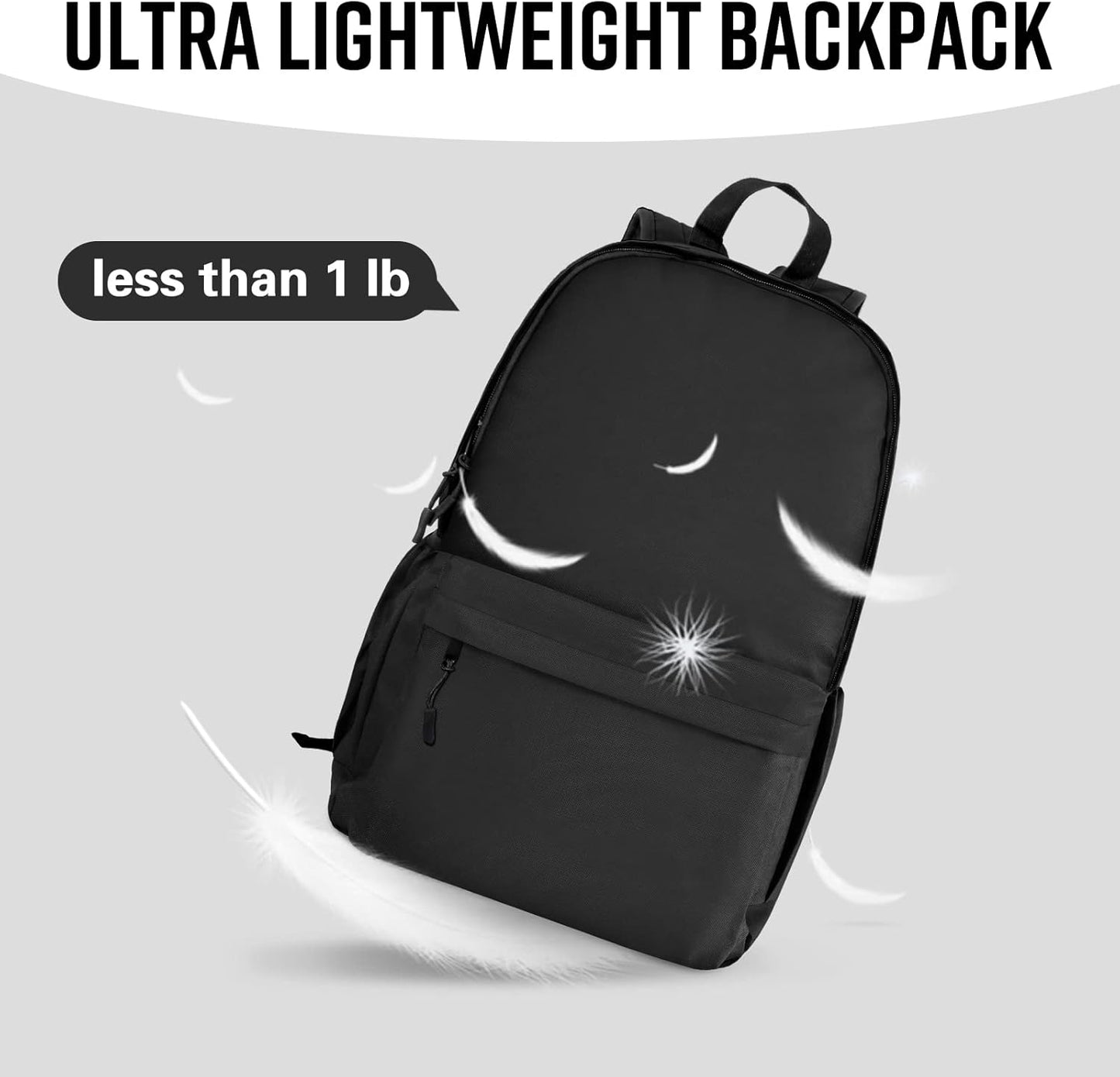 School Backpack Classic Basic Backpack Lightweight Bookbag for College Middle School Travel Work for Girls Boys