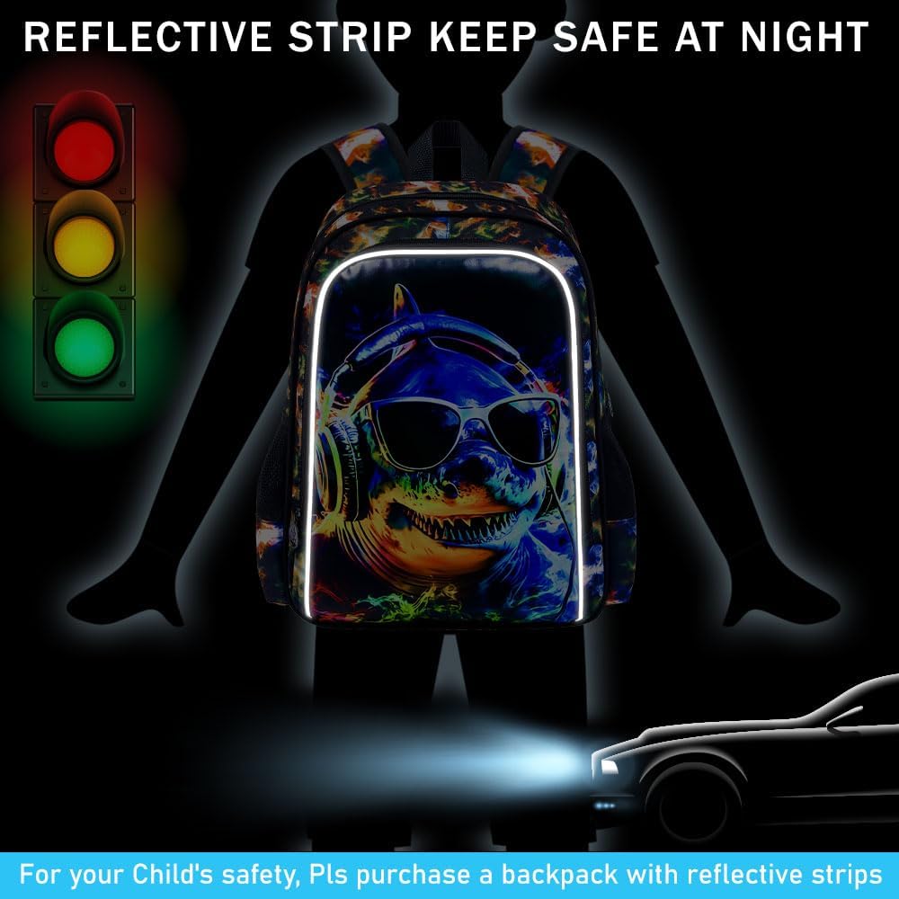 3pcs Backpack for Boys and Girls, 16” Kids Kindergarten Bookbag with Lunch Box, Cute Elementary Backpacks for Boy Girl