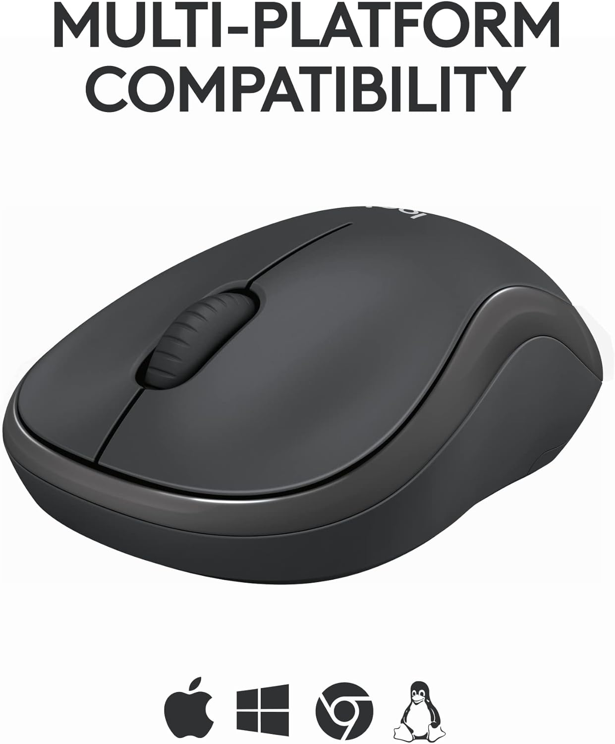 Logitech M185 Wireless Mouse, 2.4GHz with USB Mini Receiver, 12-Month Battery Life, 1000 DPI Optical Tracking, Ambidextrous, Compatible with PC, Mac, Laptop - Black
