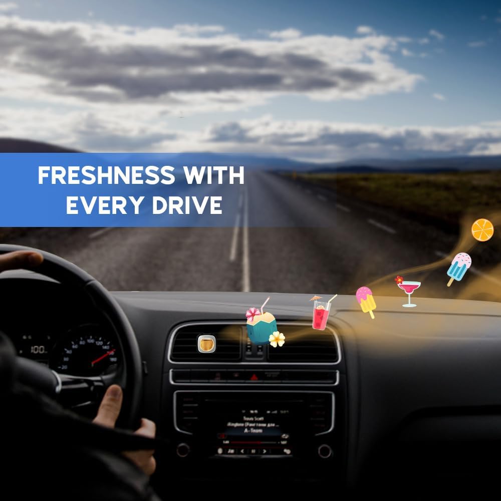 Air Jungles New Car Scent Car Air Freshener Clip, 6 Car Freshener Vent Clips, 4ml Each, Long Lasting Air Freshener for Car, Up to 180 Days Car Refresher Odor Eliminator