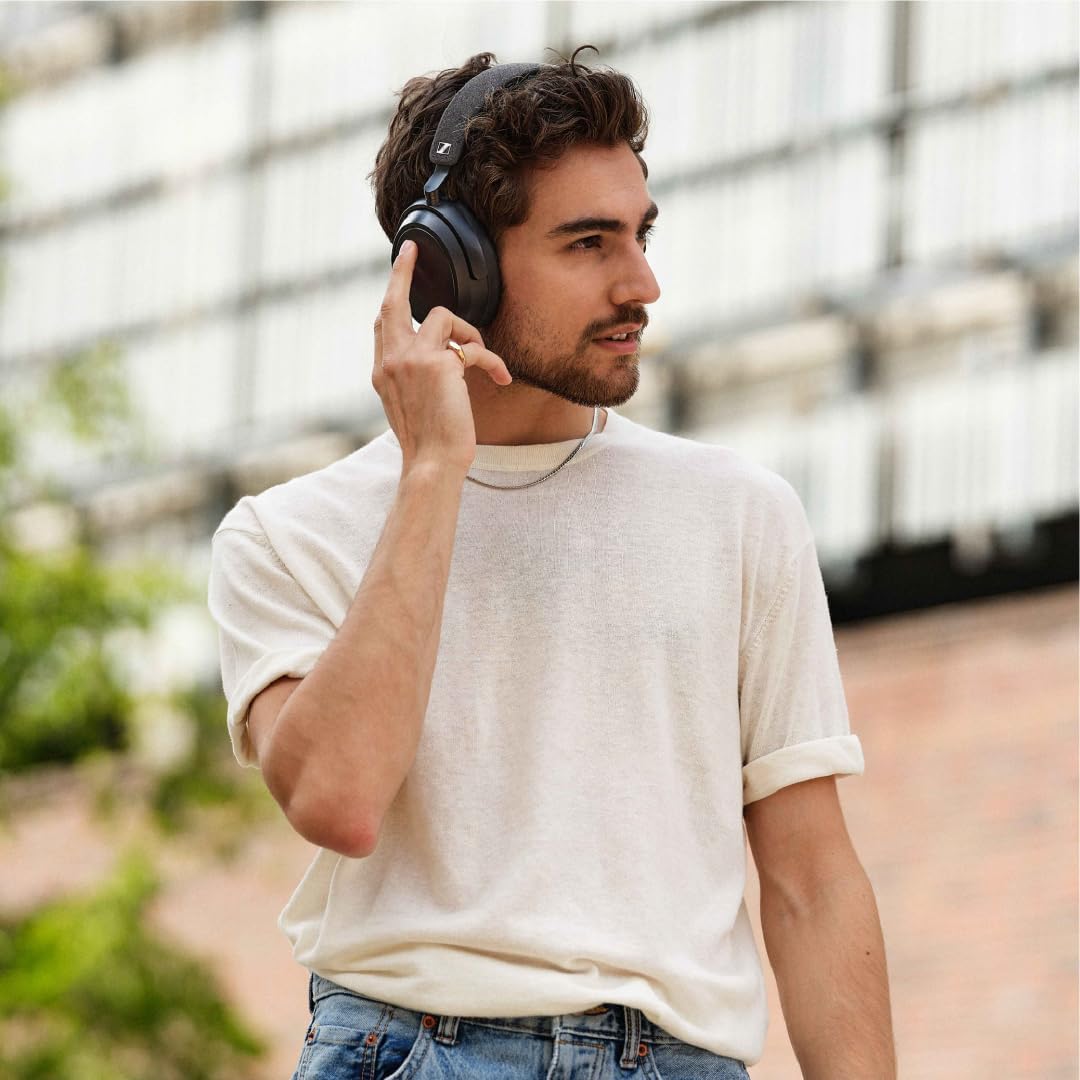 Sennheiser Momentum 4 Wireless Headphones, Bluetooth for Crystal-Clear Calls w/Adaptive Noise Cancellation, 60h Battery Life, Customizable Sound & Lightweight Folding Design, Black/Copper