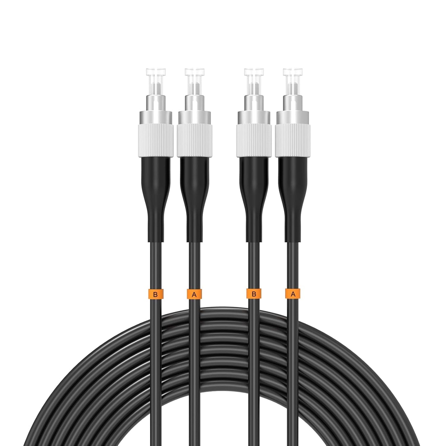 Buacoz 200 Meters LC to LC UPC Outdoor Armored Fiber Patch Cable, 9/125um Single Mode Duplex Fiber Optic Internet Cables, Jumper Optical Patch Cord, (200M/656ft), TPU Black