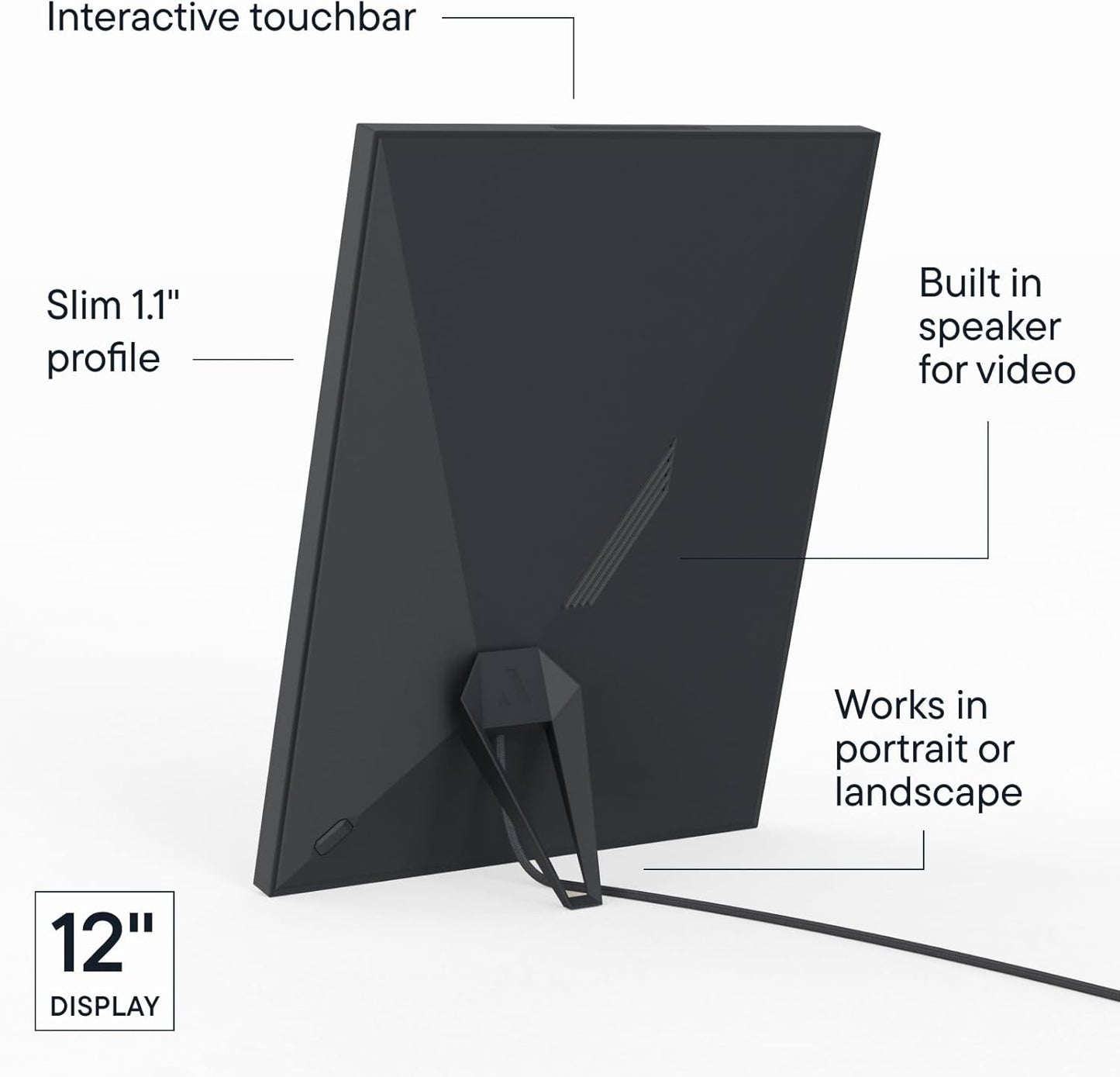 Aura Aspen 12" Digital Photo Frame - Black with Paper Mat