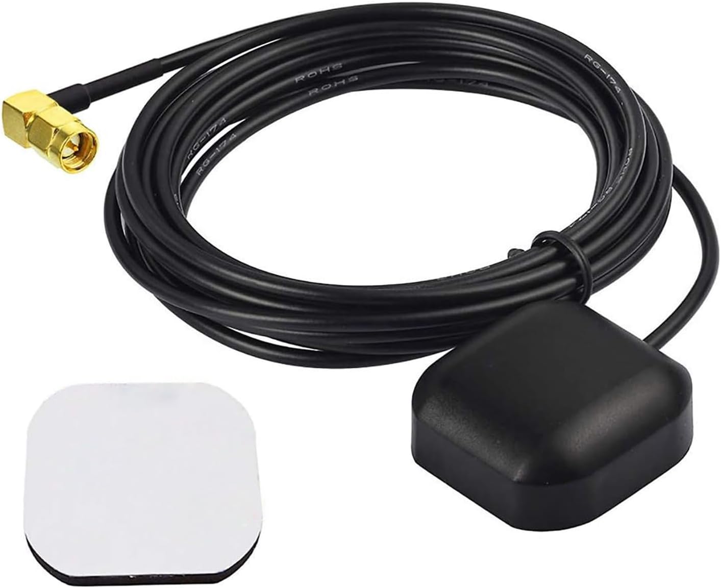 Bingfu Vehicle GPS Navigation Antenna Active GPS Antenna with Fakra C Right Angle Connector Compatible with Car Truck GPS Navigation Receiver System Factory DVD Stereo Head Unit