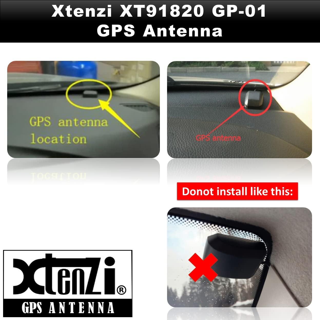 Xtenzi Replacement Active GPS Antenna Compatible with Select JVC Navigation KW-NT30HD KW-NT50HDT QAL1088-003 QAL1088-001 Models