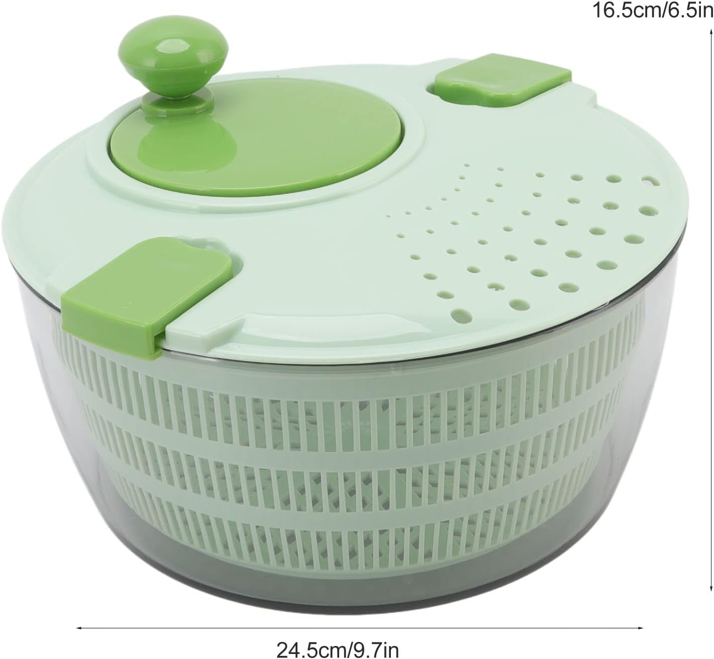 Salad Spinner, Fruit And Vegetable Wash 4L Vegetable Dryer PP Salad Spinner Small Salad Spinner with 2 Lid Locks for Home Kitchen Green