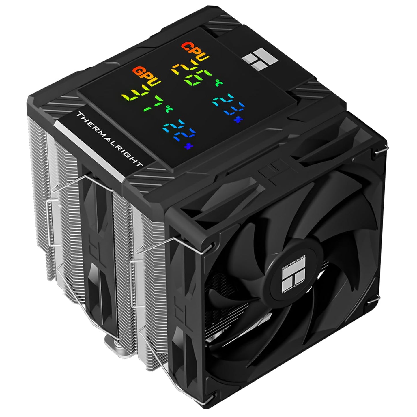 Thermalright Peerless Assassin 120 Digital ARGB Black CPU Air Cooler, Digital Screen Top Cover,6 Heatpipes Computer CPU Cooler, for AM4/AM5,Intel LGA1700/1851/1150/1151/1200,PC Cooler-Black ARGB
