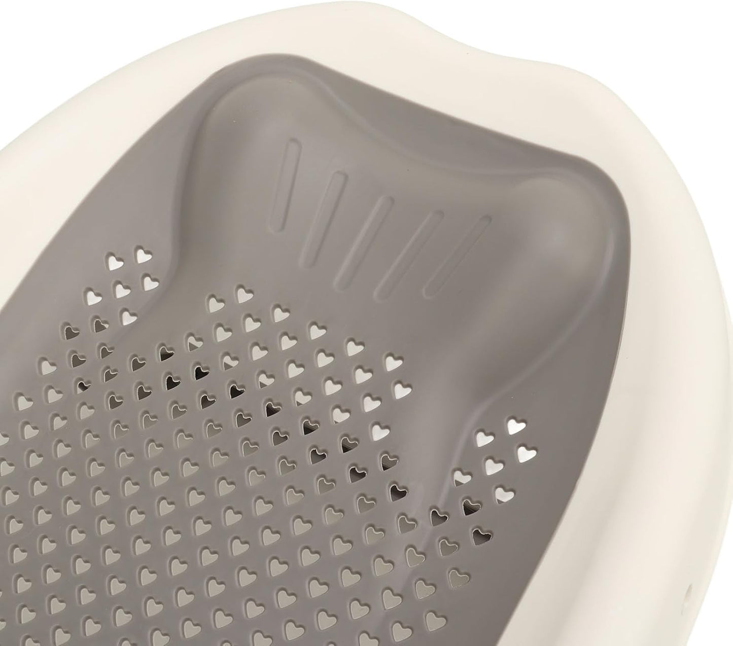 Foldable Baby Bath Support with Hollow Pattern, Ergonomic Design 3 Point Mechanical Structure, Universal Fit for Home Bathroom (Grey)