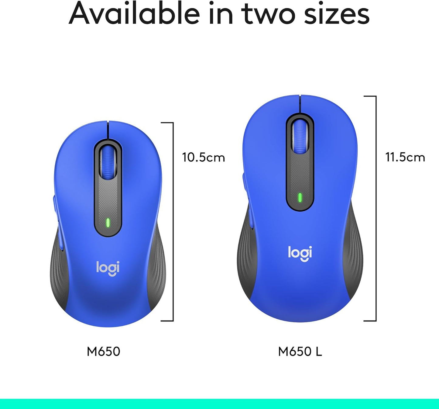 Logitech Signature M650 L Full Size Wireless Mouse - For Large Sized Hands, 2-Year Battery, Silent Clicks, Customizable Side Buttons, Bluetooth, for PC/Mac/Multi-Device/Chromebook - Black