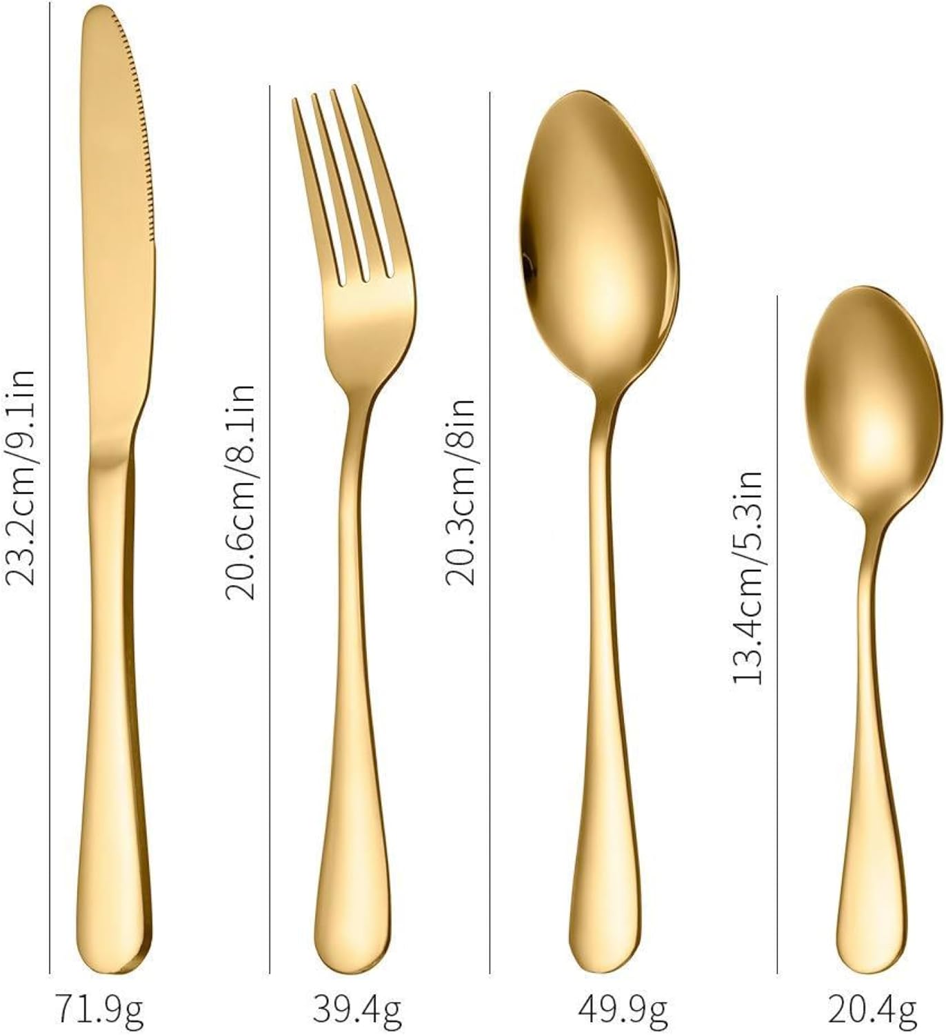 Purilite Select 24-Piece Gold Silverware Set