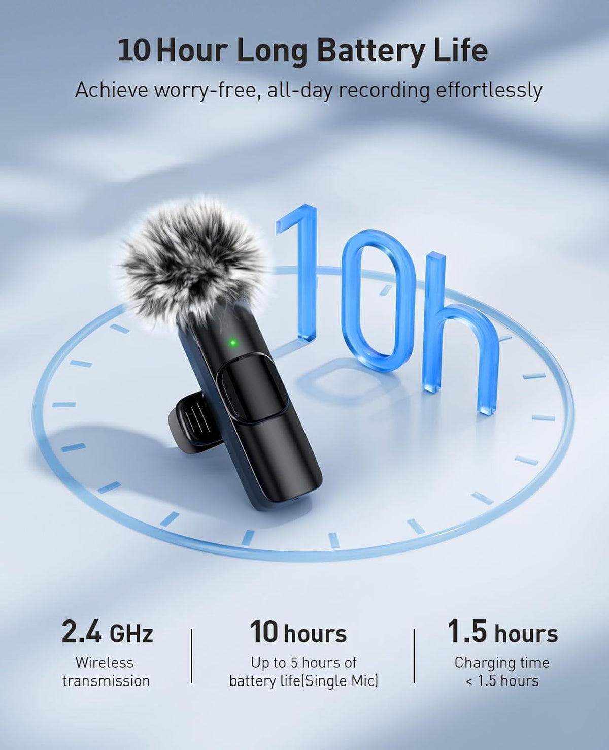 MENERESAS Wireless Lavalier Microphone for iPhone, Android & Camera – 3-in-1 Mini Clip-On Mic with Noise Reduction, Reverb Effects, Omnidirectional Hi-Fi Audio for Live Streaming, Video, Gaming - PuriLite