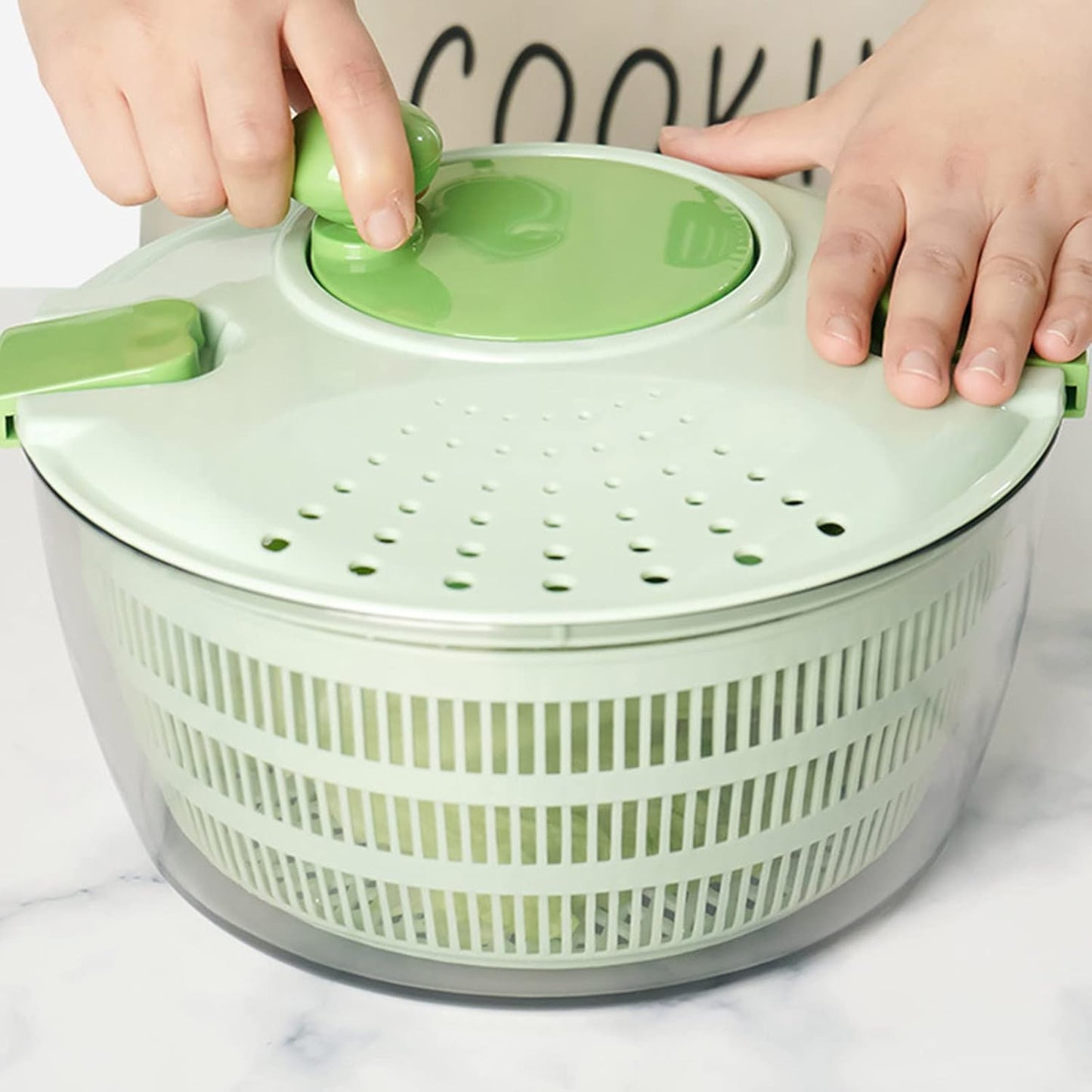 Salad Spinners Lettuces Dryer with Drain Lettuces Spinners for Vegetable Multi-Functional Kitchen Helper Fruit Washing