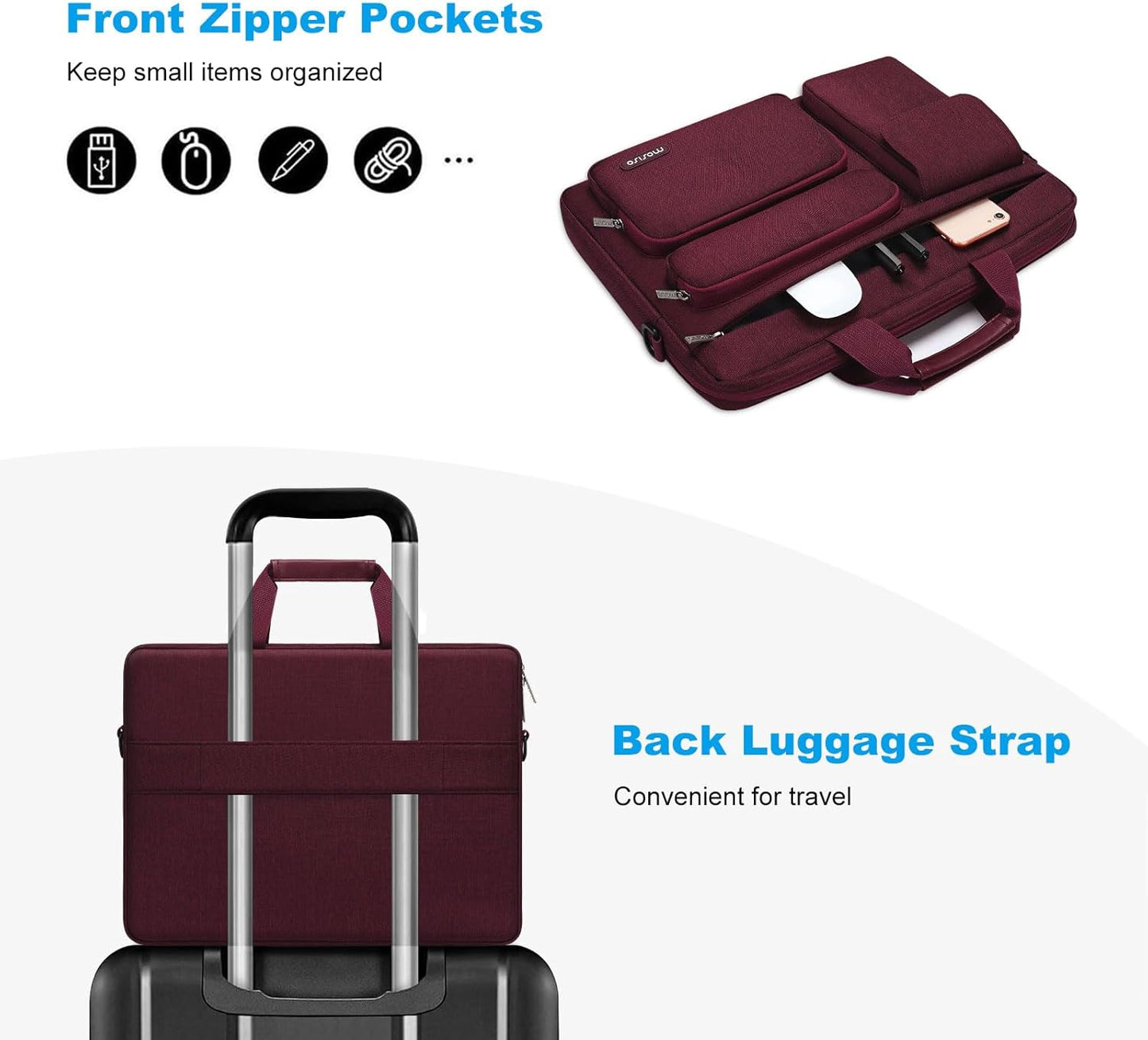 MOSISO Laptop Bag 16 inch, 15-15.6 inch Computer Shoulder Bag Compatible with MacBook Air 15 M4 M3 M2/Pro 16 M4 M3 M2 M1, Notebook &2 Raised&1 Flapover&1 Horizontal Pocket&Handle&Belt, Navy Blue