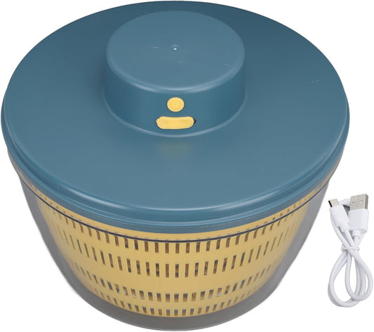 Vegetable Washing Machine Kneading Bowl, Multifunctional Spinner Dryer Vegetable Dryer Salad Mixer Salad Spinner Lettuce Dryer for Home Kitchen (Blue)