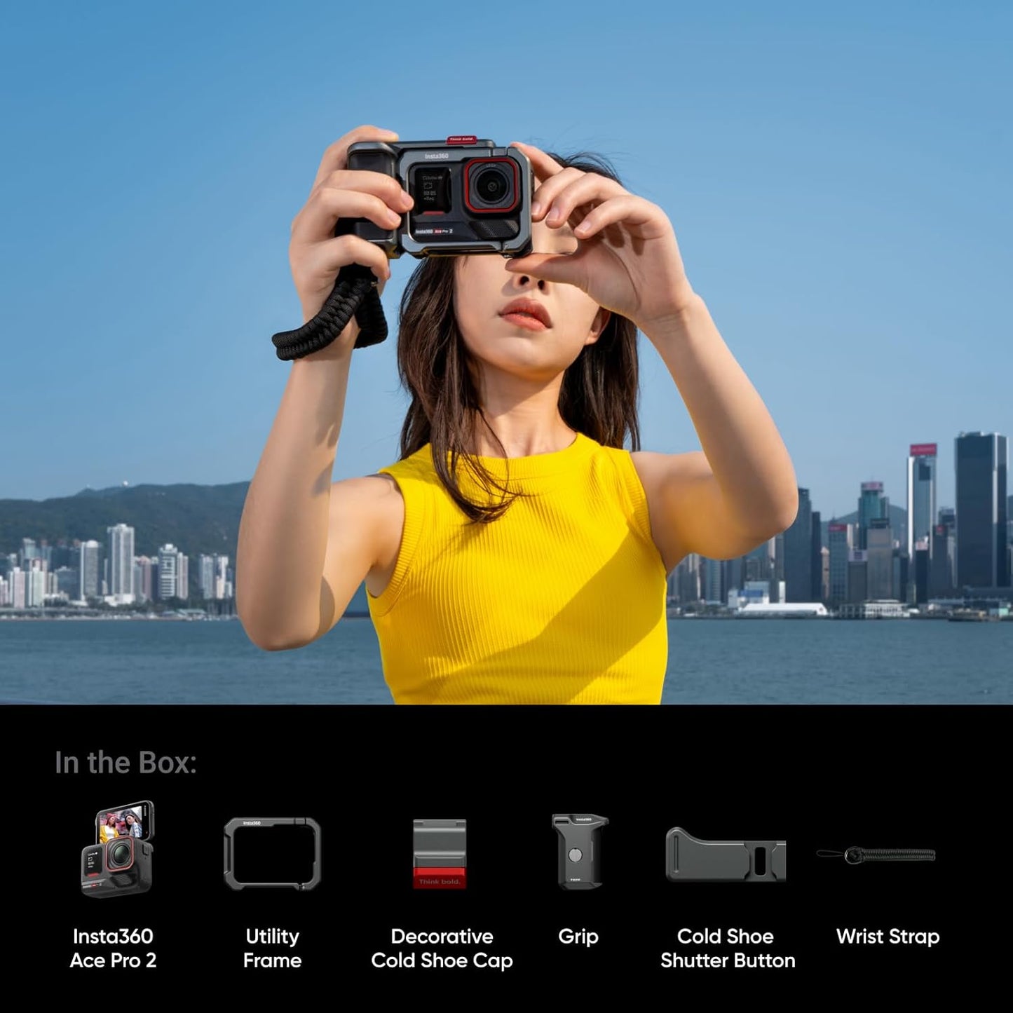 Insta360 Ace Pro 2 Get-Set Bundle- 8K Waterproof Action Camera Co-Engineered with Leica, 1/1.3" Sensor, Dual AI Chip, Leading Low Light, Superior Audio, Flip Screen & AI Editing, Dual Battery