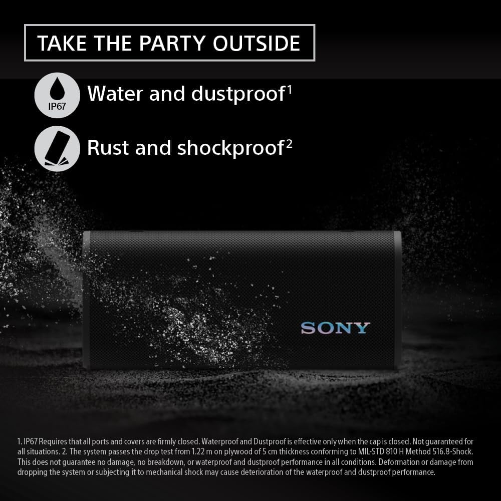 Sony ULT Field 3 Wireless Portable Bluetooth Speaker, IP67 Waterproof, Dustproof, Rustproof, and Shockproof with Enhanced Bass, 24 Hour Battery and Shoulder Strap (SRSULT30H), Forest Gray