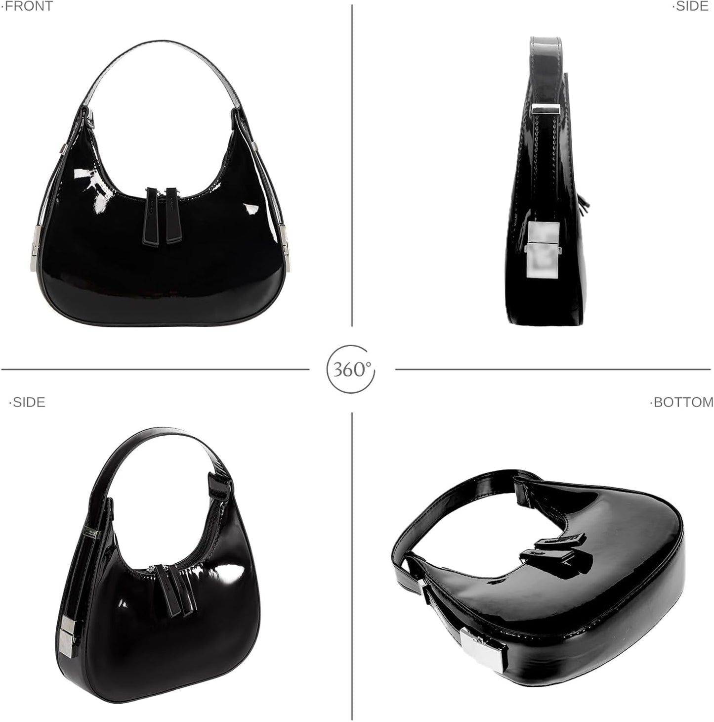 Prpeko Shoulder Bag Crescent Retro Y2k Hobo Handbags 90s Underarm Purse Bag Fashion Clutch Purses for Women