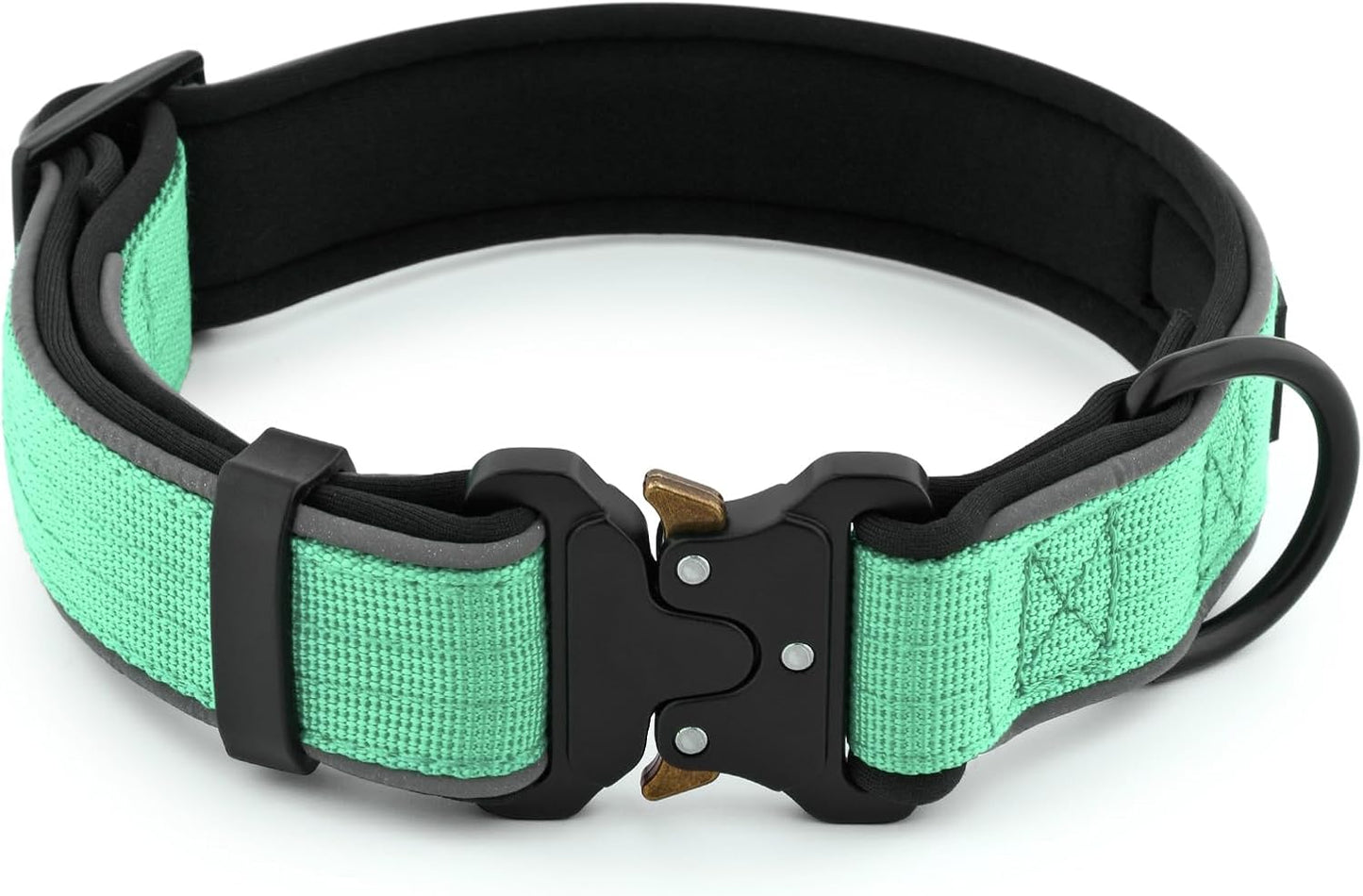 Plutus Pet Tactical Dog Collar, Reflective, Adjustable Heavy Duty Dog Collar, Soft Padded and Comfortable, for Small Medium and Large Dogs (Red, L)