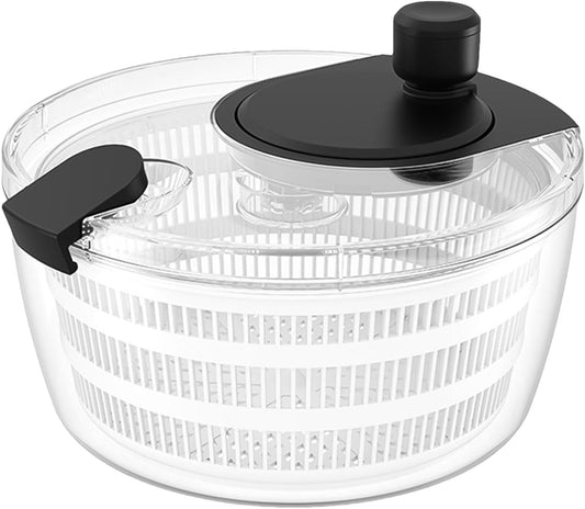 Manual Salad Spinner, Fruit Spinner and Strainer, Manual Lettuce Spinner with Secure Lid, Fruit Washer Spinner Bowl, Split Structure Lettuce Spinner with Bowl and Lid for Vegetable Fruit Dryer