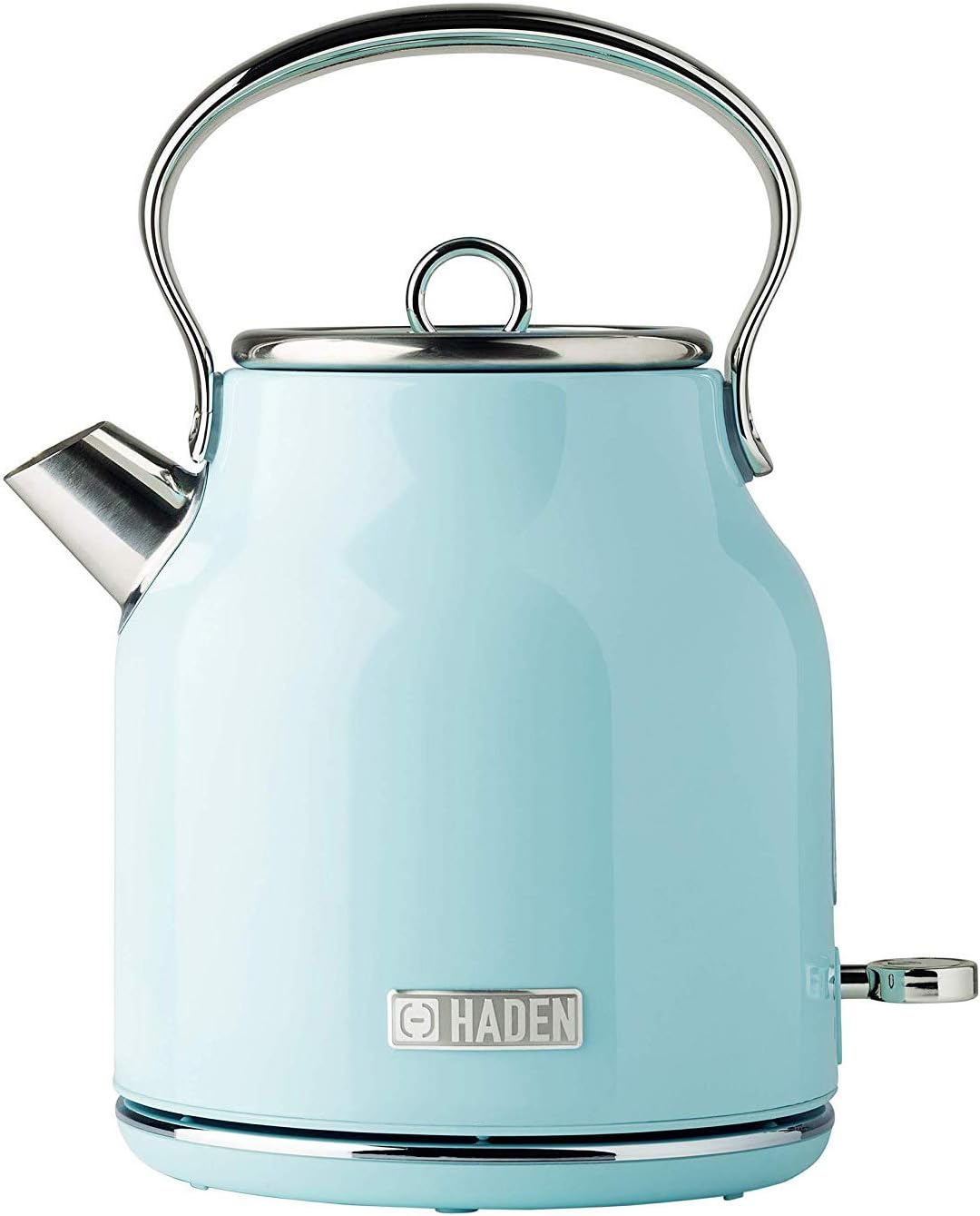 Haden 75041 Heritage 1.7 Liter (7 Cup) Stainless Steel Electric Kettle with Auto Shut-Off and Boil Dry Protection, Black/Copper