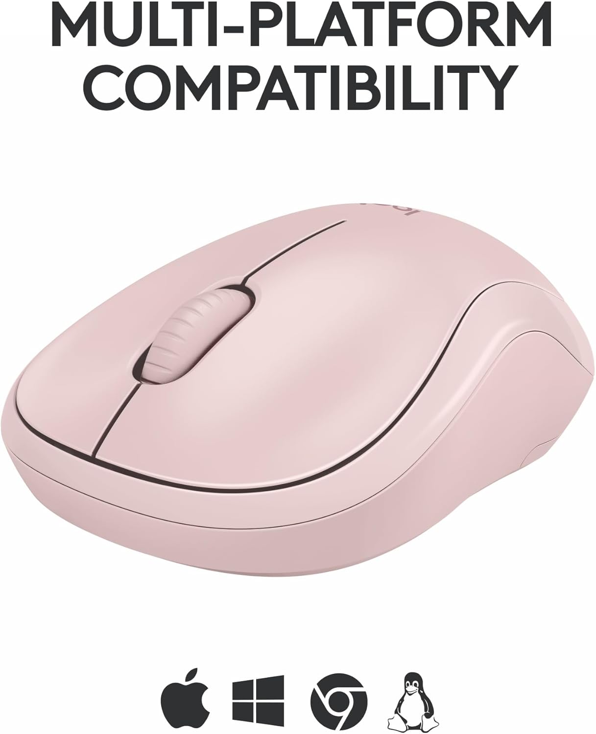 Logitech M185 Wireless Mouse, 2.4GHz with USB Mini Receiver, 12-Month Battery Life, 1000 DPI Optical Tracking, Ambidextrous, Compatible with PC, Mac, Laptop - Black