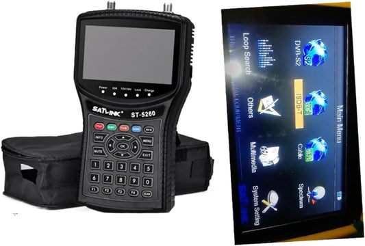 ST5260 Satellite Finder DVB-S2/ISDB-T/Cable Combo Signal Meter H.265 1080p 4.3inch St-5260