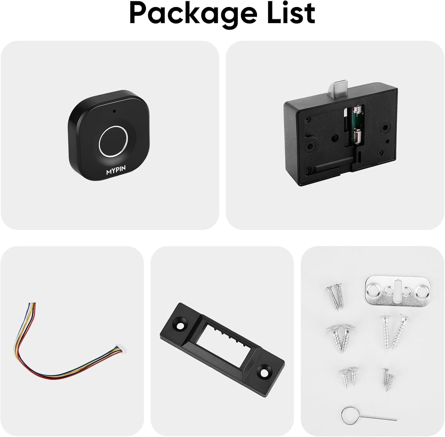 Bluetooth Fingerprint Cabinet Lock with Phone/Watch App Unlock, Smart Biometric Cabinet Lock, Keyless Hidden File Drawer Wardrobe Lock, Child Safety Electric Fingerprint Lock,DIY Wooden Furniture Lock