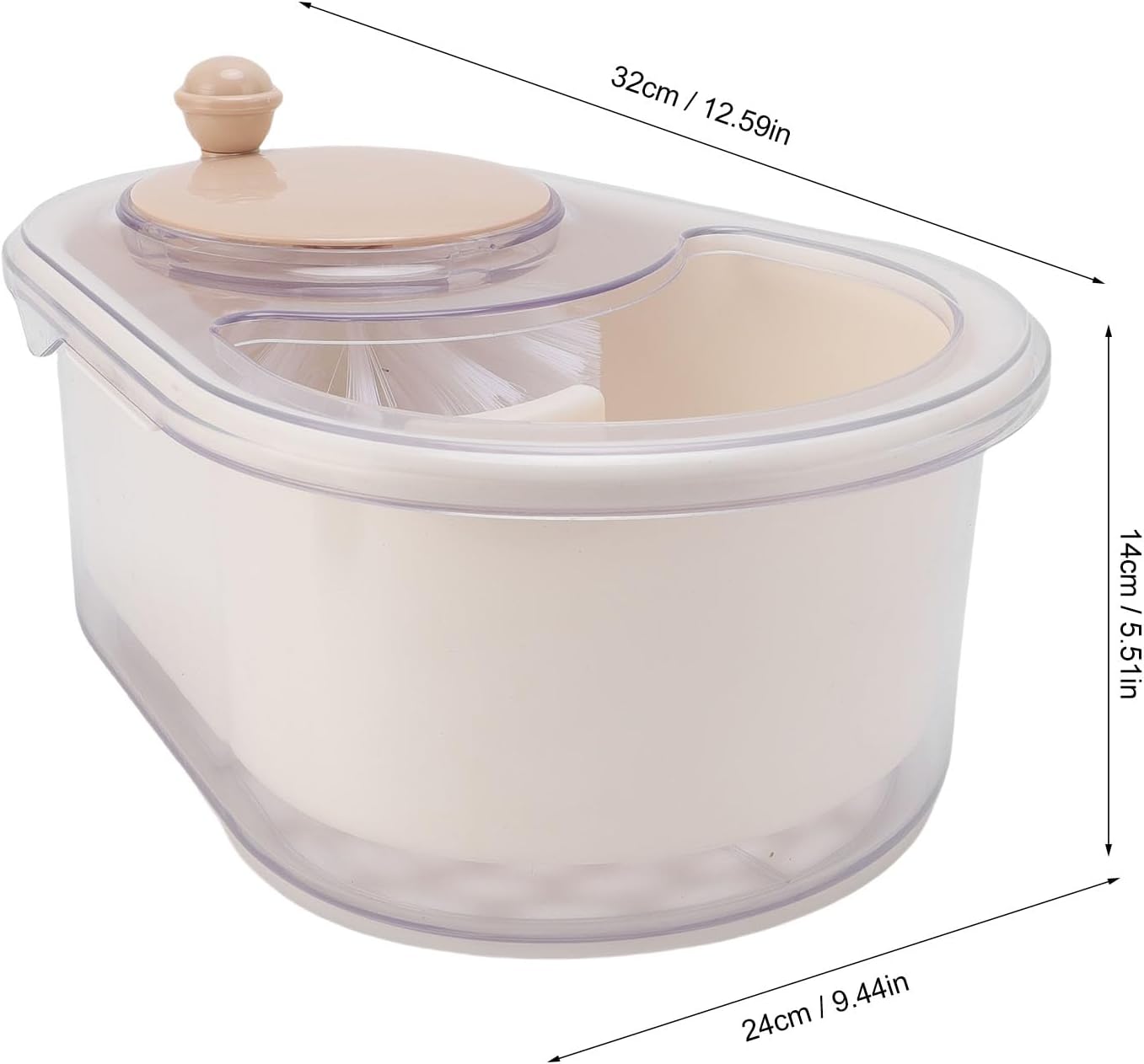 Salad Spinner with Brush, Large Capacity Lettuce Spinner Lettuce Dryer with Drainage Hole, Salad Dryer for Washing, Spinning, and Draining Greens, Fruits, and Vegetables Berry