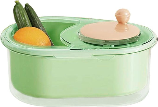 Fruit Spinner - Rotating Portable Veggie Spinner | Salad Cleaner, Kitchen Strainer Drainer Basket, Food Wash Bowl, Manual Lettuce Washer