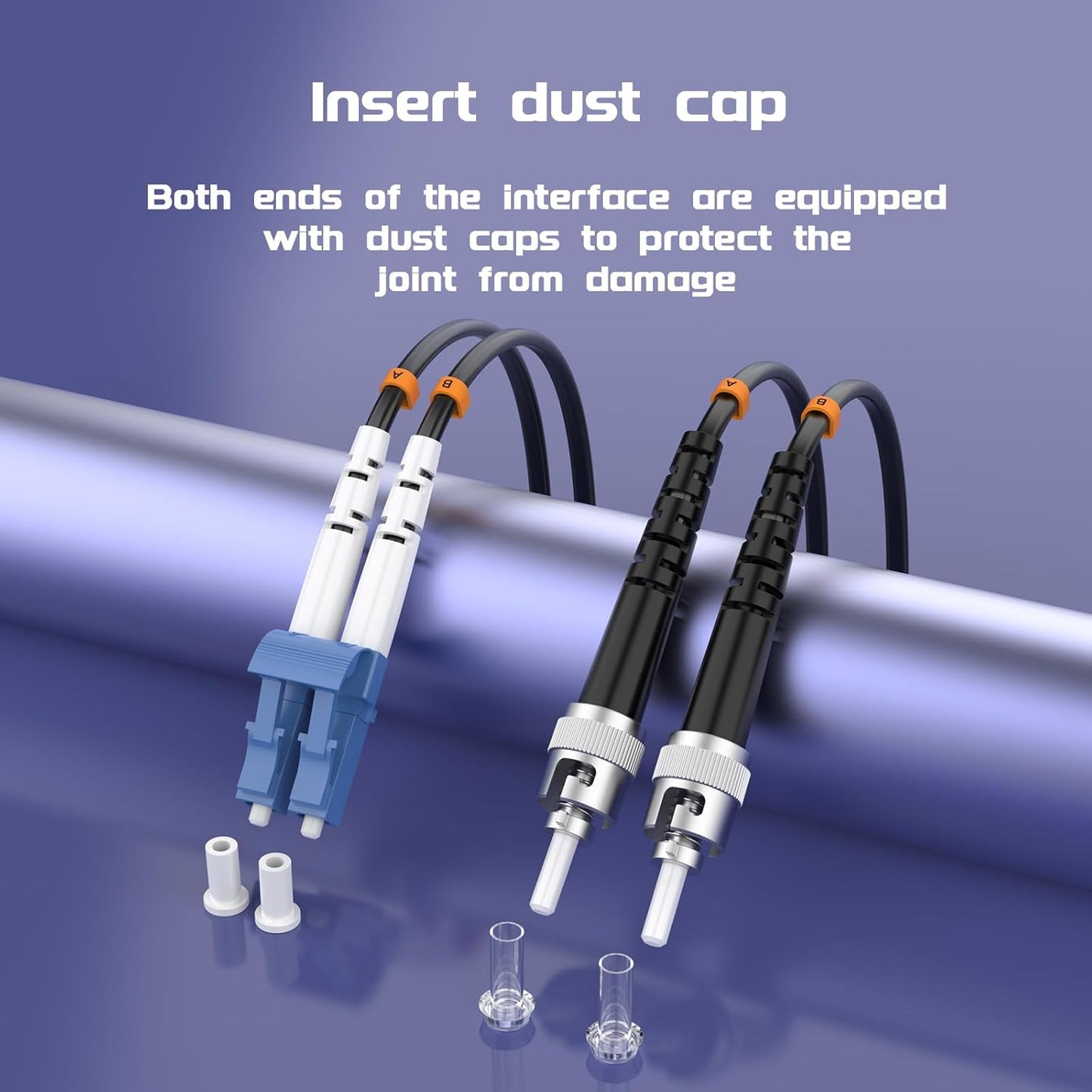 Buacoz 200 Meters LC to LC UPC Outdoor Armored Fiber Patch Cable, 9/125um Single Mode Duplex Fiber Optic Internet Cables, Jumper Optical Patch Cord, (200M/656ft), TPU Black