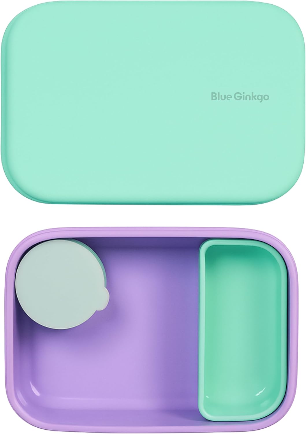 Blue Ginkgo Kids Silicone Lunch Box Set – Durable Heavy-Duty Silicone Bento Box, Microwave, Freezer, Dishwasher Safe – Airtight, BPA Free (Made in Korea, Coral)