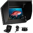 SOMK Fish Finder, Portable Underwater Fishing Camera Kit with 4.3in LCD Monitor, 190° Wide Angle IP67 Deep Waterproof Video Finder for Boats, Kayaks, Ice Fishing, Sea Adjustable Focal Length